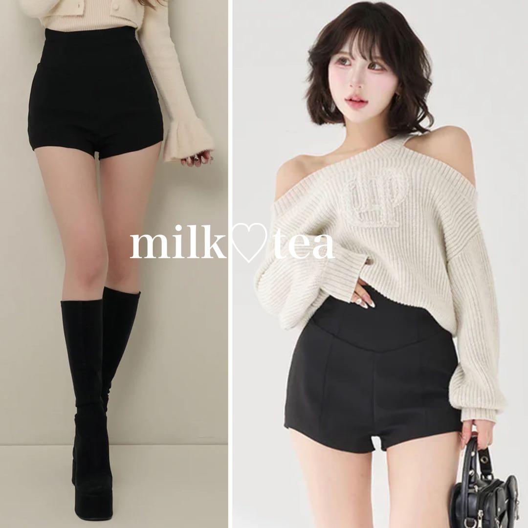 新品タグ付 ダーリッチ 美シルエットショートパンツ ブラック フリー 黒