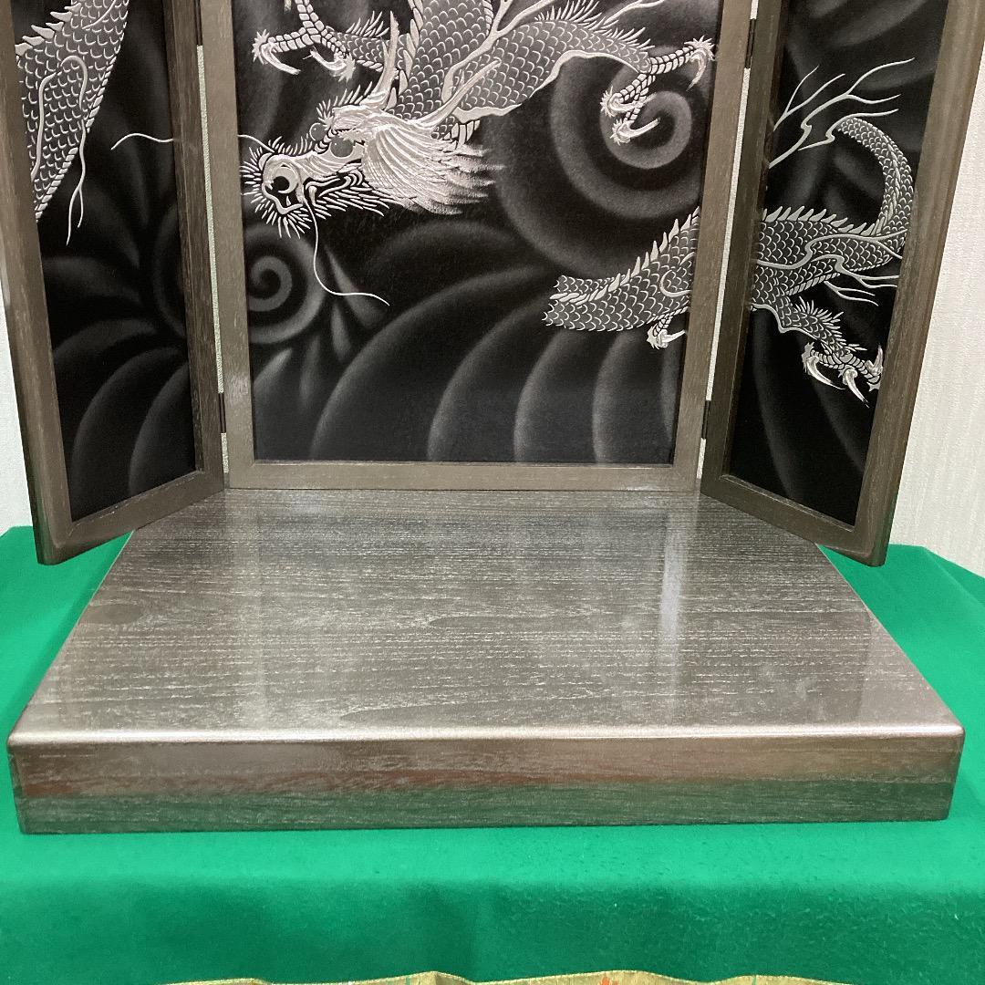 E2 高級桐　銀塗り台巾60㎝位　五月人形台屏風　5月兜台　5月屏風　鎧兜飾り
