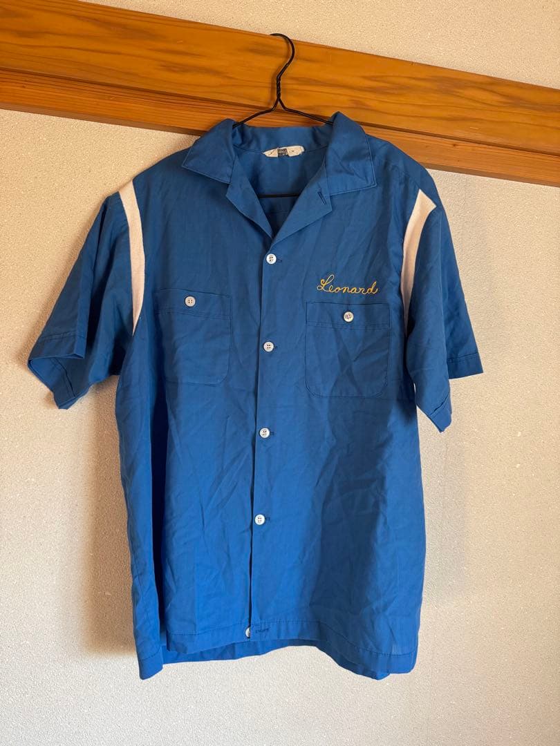 50s 60s Nat Nast ボウリングシャツ 青 Santa Fe