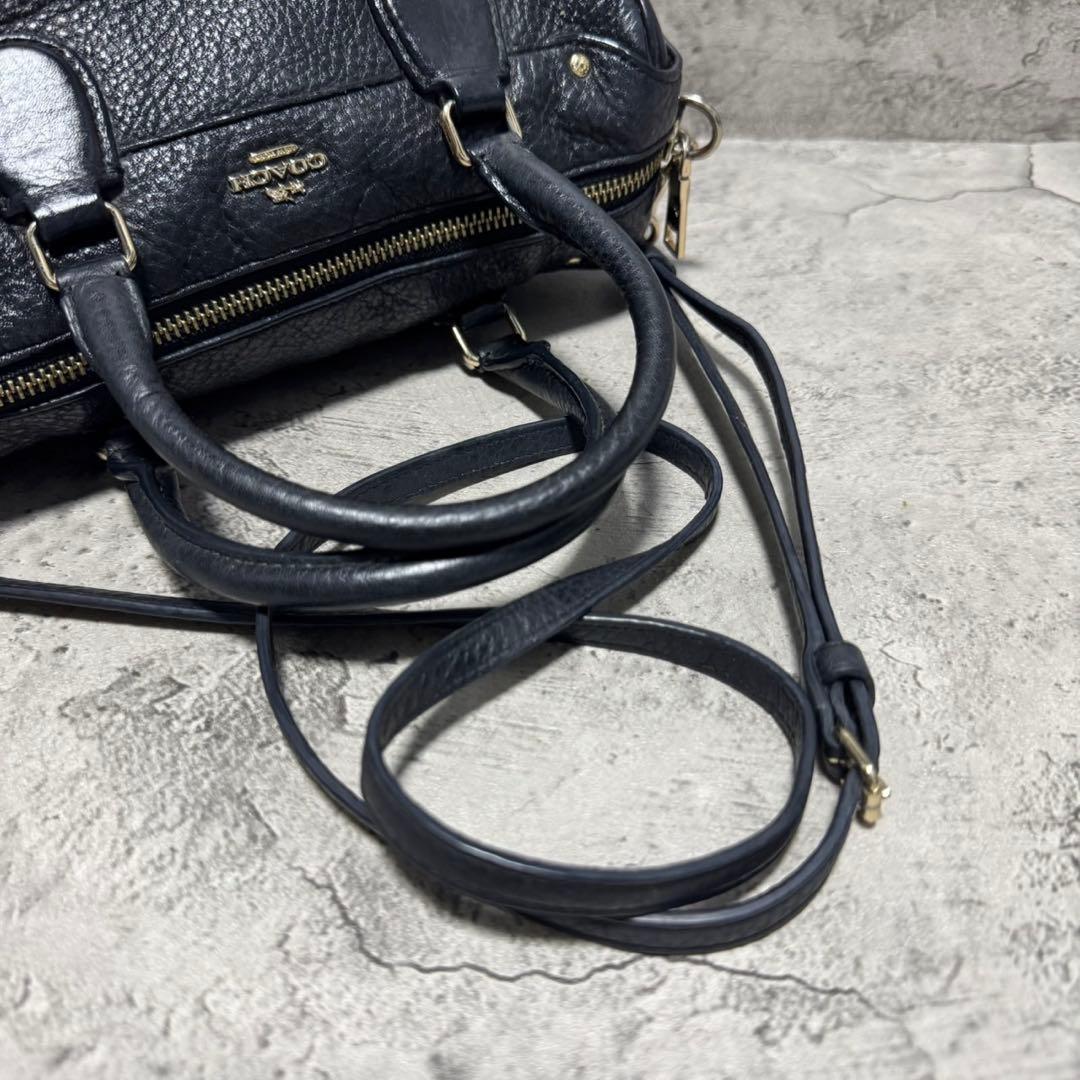 美品✨️コーチ 2way ショルダーバッグ ミニボストン ターンロック レザー 黒