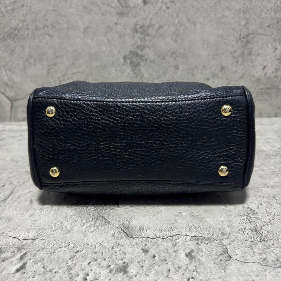 美品✨️コーチ 2way ショルダーバッグ ミニボストン ターンロック レザー 黒