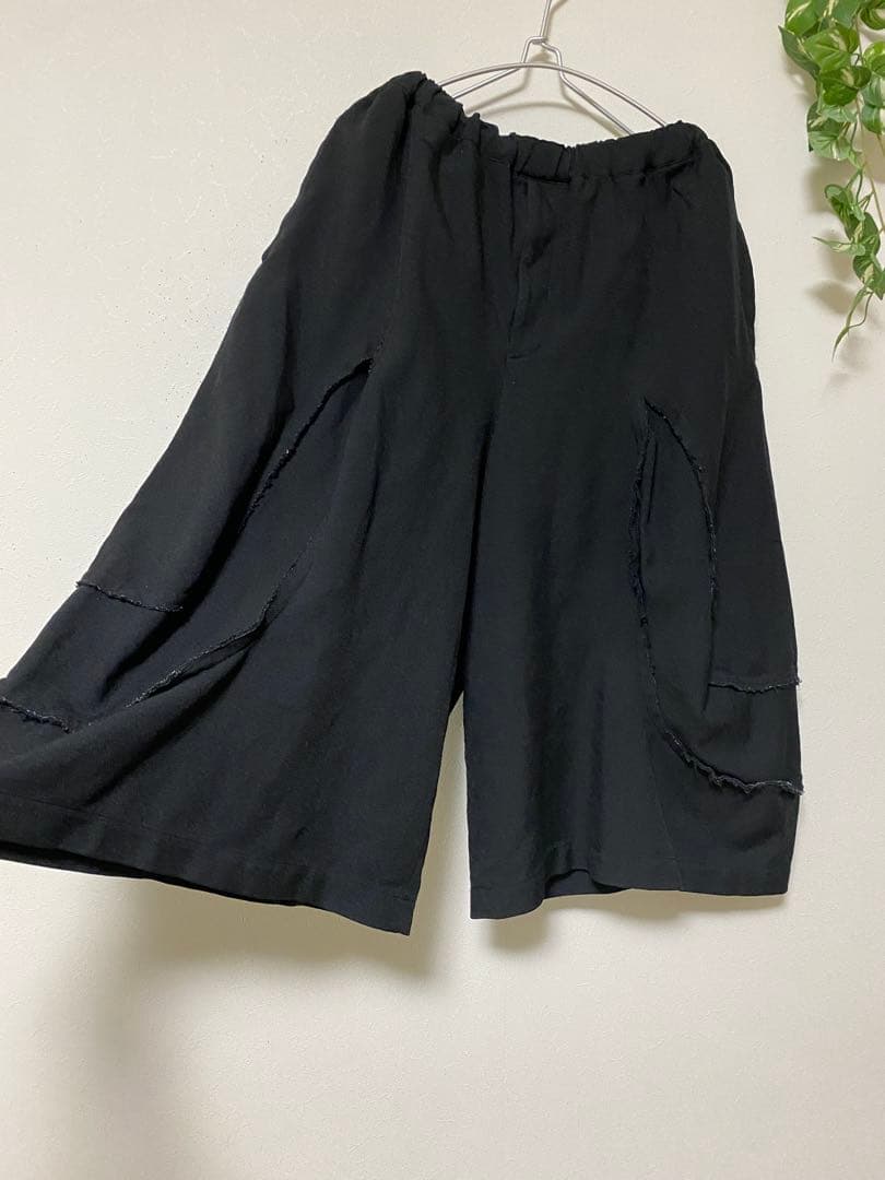 コムデギャルソンブラック 切りっぱなし切り替えパンツ