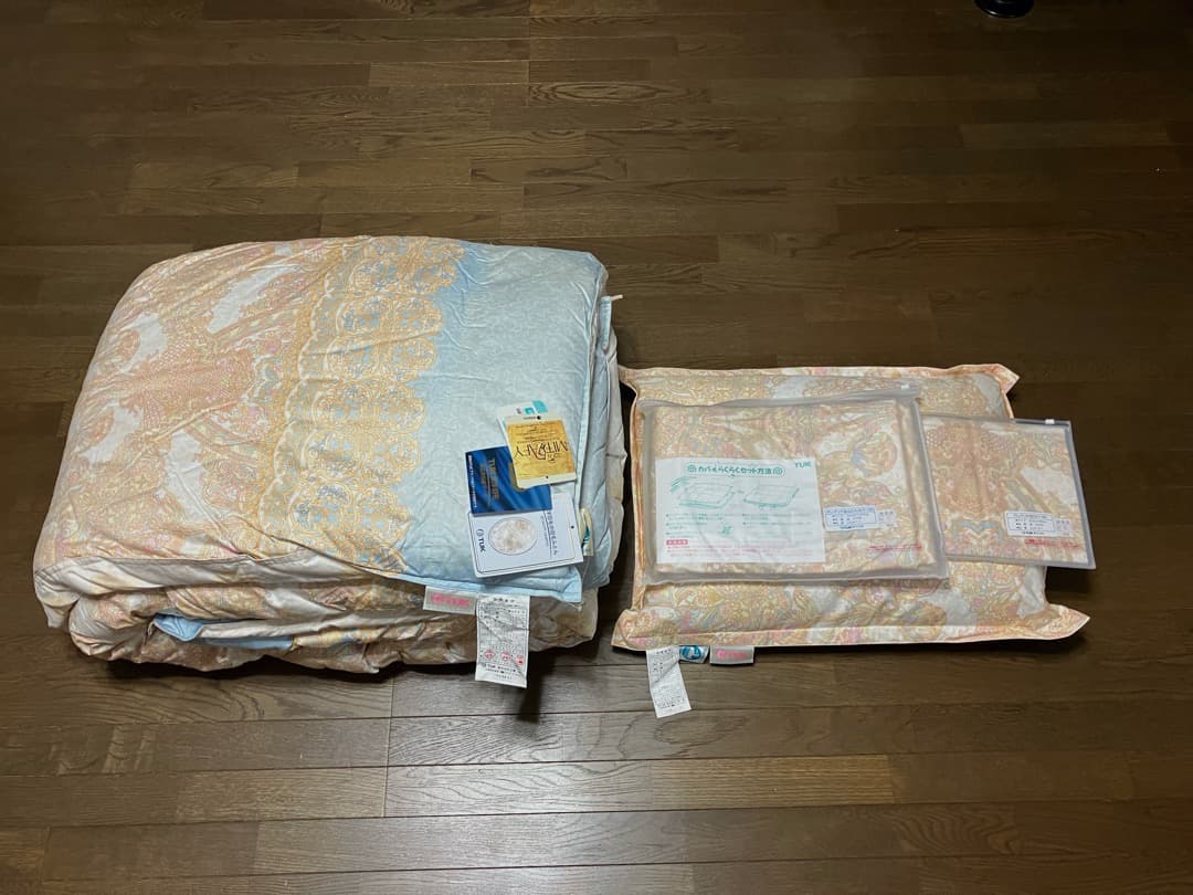 ね*い様 TUK 東洋羽毛 アレグリア 掛ふとん S と枕のセット 新品