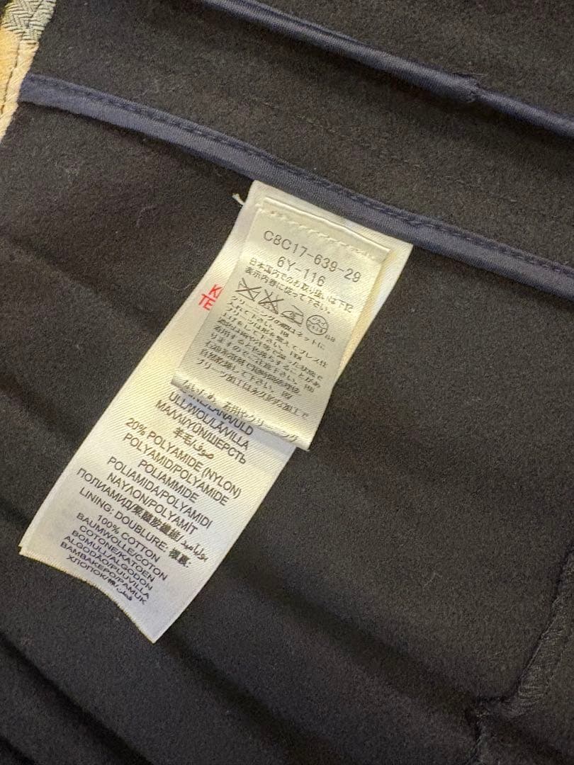 BURBERRY ウールコート ネイビー　6Y