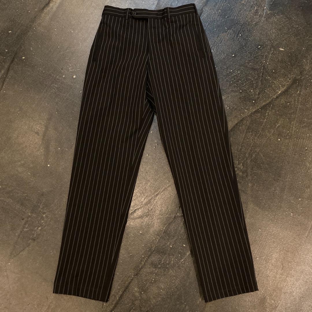 PRADA ストライプ柄3釦セットアップシングルスーツ46 ブラックイタリア製