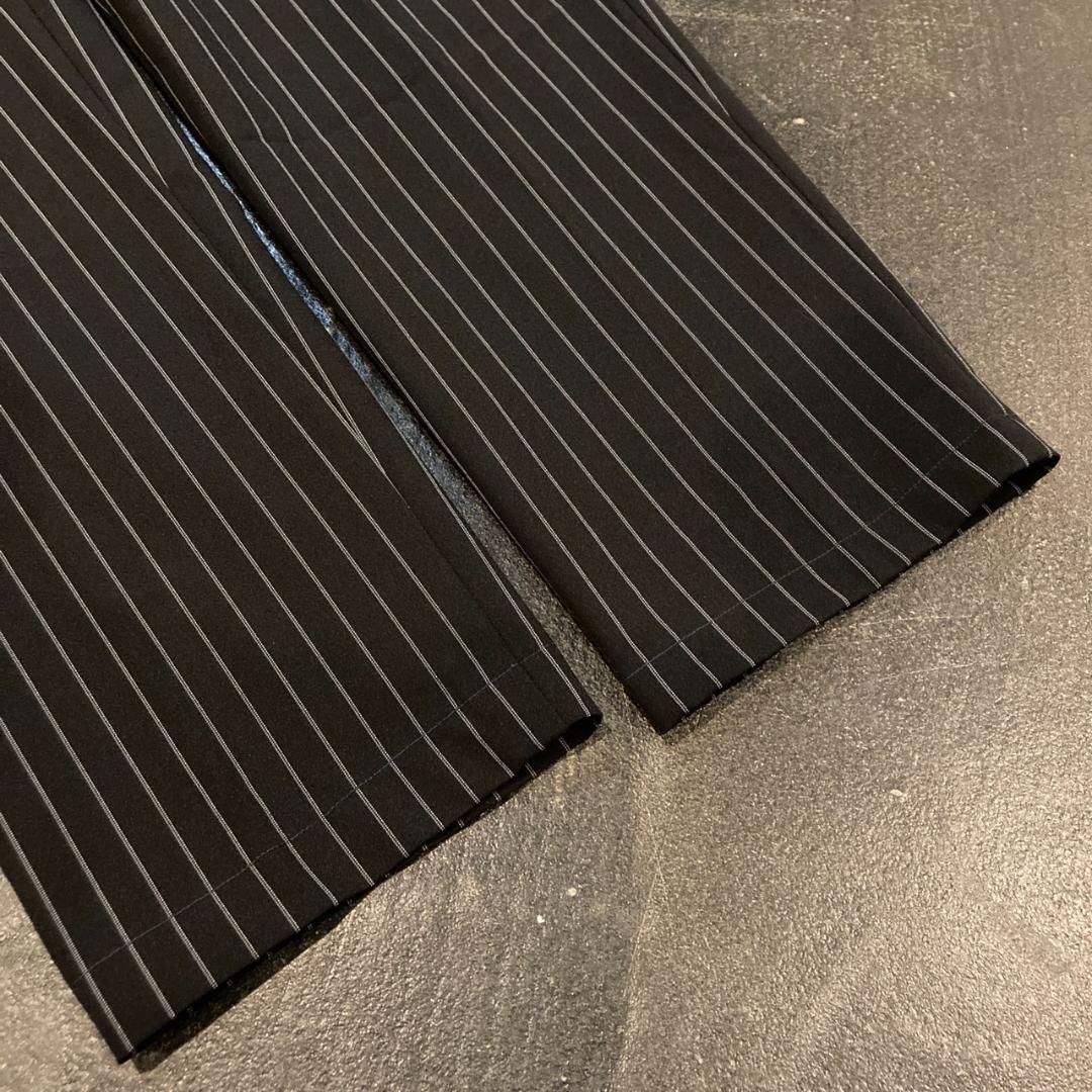 PRADA ストライプ柄3釦セットアップシングルスーツ46 ブラックイタリア製