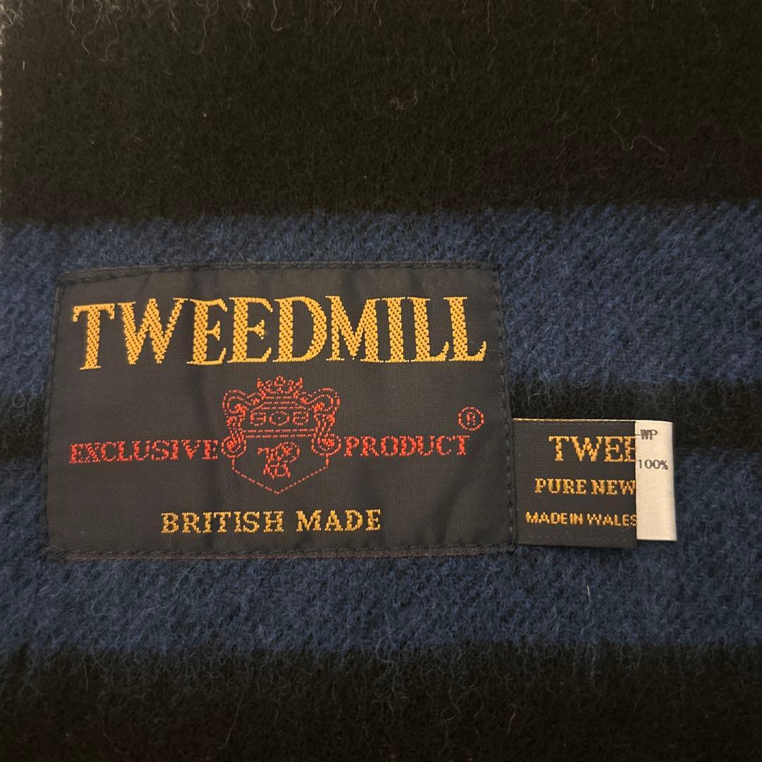 TWEEDMILLツイードミル チェック　ストール　ブルー