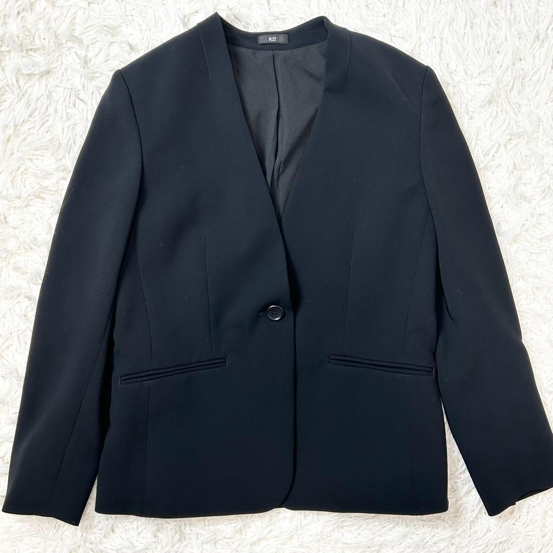 未使用✨PLST プラステ トリアセブレンドカラーレスジャケット 黒 M 25年