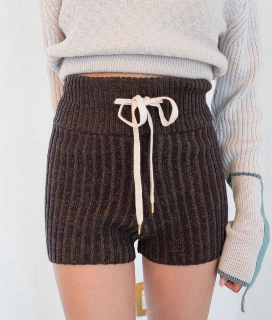 パンツ juemi Contrast Knit Shorts