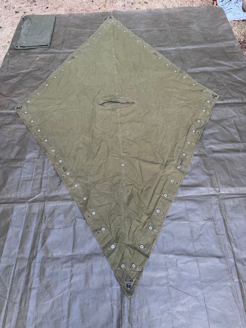 希少！ヴィンテージ　ノルウェー軍幕　8枚　ポール　アルミペグ付き