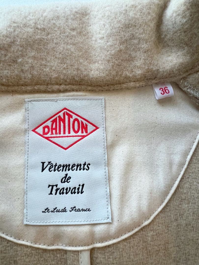 DANTON ベージュ フード付きコート