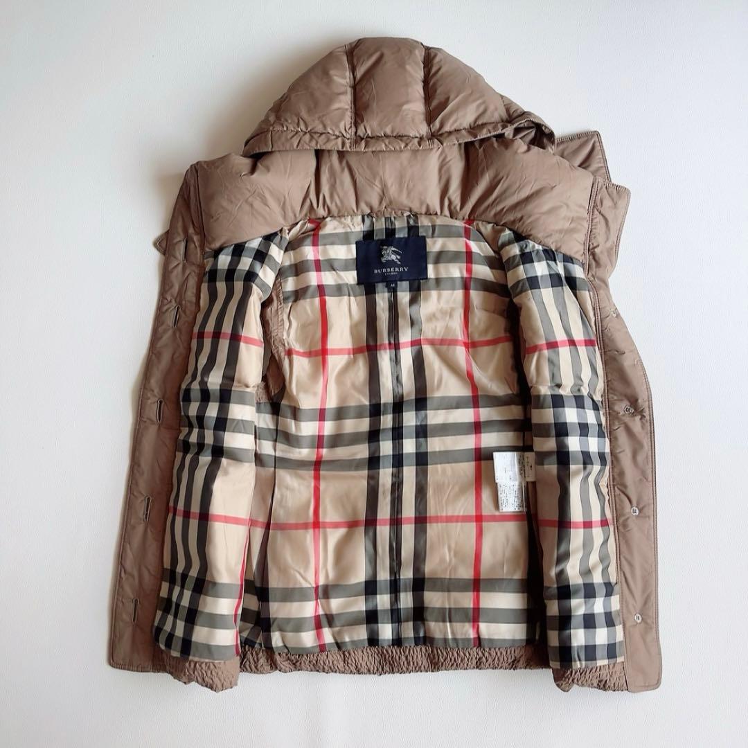 バーバリーロンドン　ダウンベスト　ノバチェック　フード取外可　2way　ベージュ