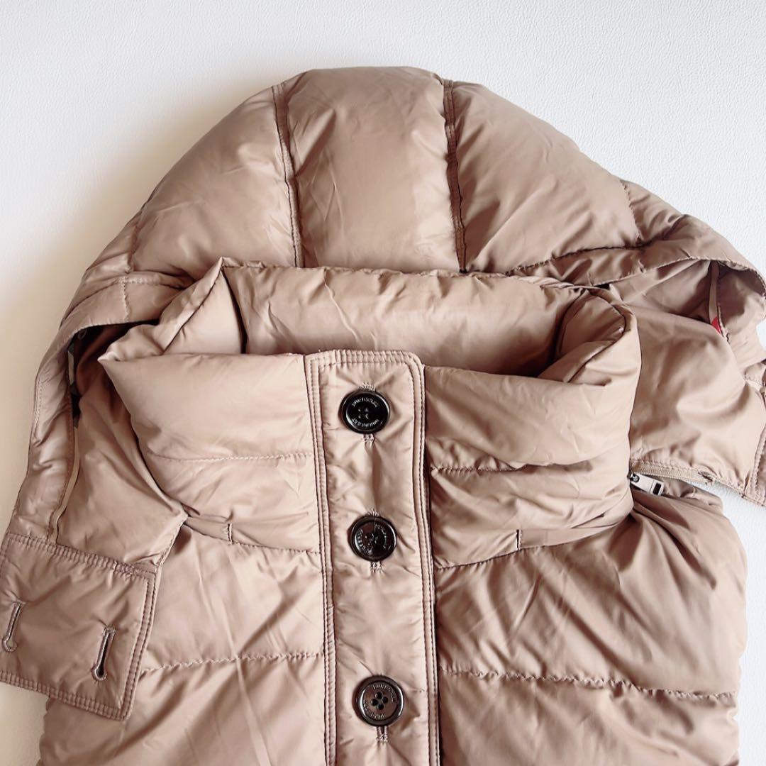 バーバリーロンドン　ダウンベスト　ノバチェック　フード取外可　2way　ベージュ