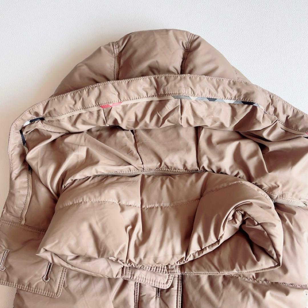 バーバリーロンドン　ダウンベスト　ノバチェック　フード取外可　2way　ベージュ