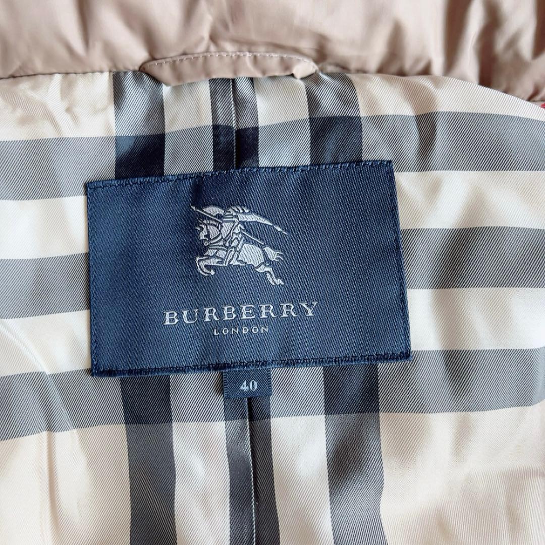 バーバリーロンドン　ダウンベスト　ノバチェック　フード取外可　2way　ベージュ