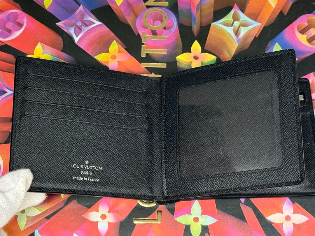 良品！ICチップ搭載　ルイヴィトン　ポルトフォイユアメリゴNM 黒系