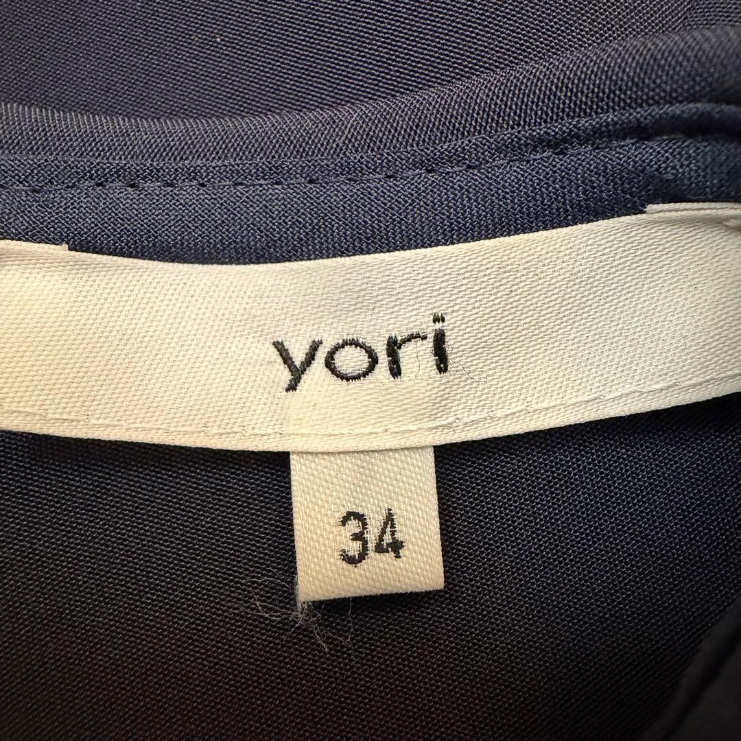 yori ラウンドカラー ドレス　ワンピース　ネイビー　Aライン　セレモニー