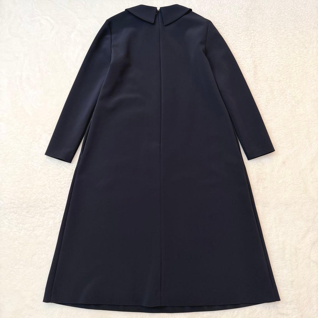 yori ラウンドカラー ドレス　ワンピース　ネイビー　Aライン　セレモニー