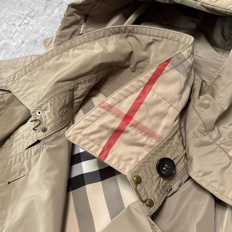 極美品 現行タグ バーバリー 軽量 トレンチコート 42 XL ノバチェック