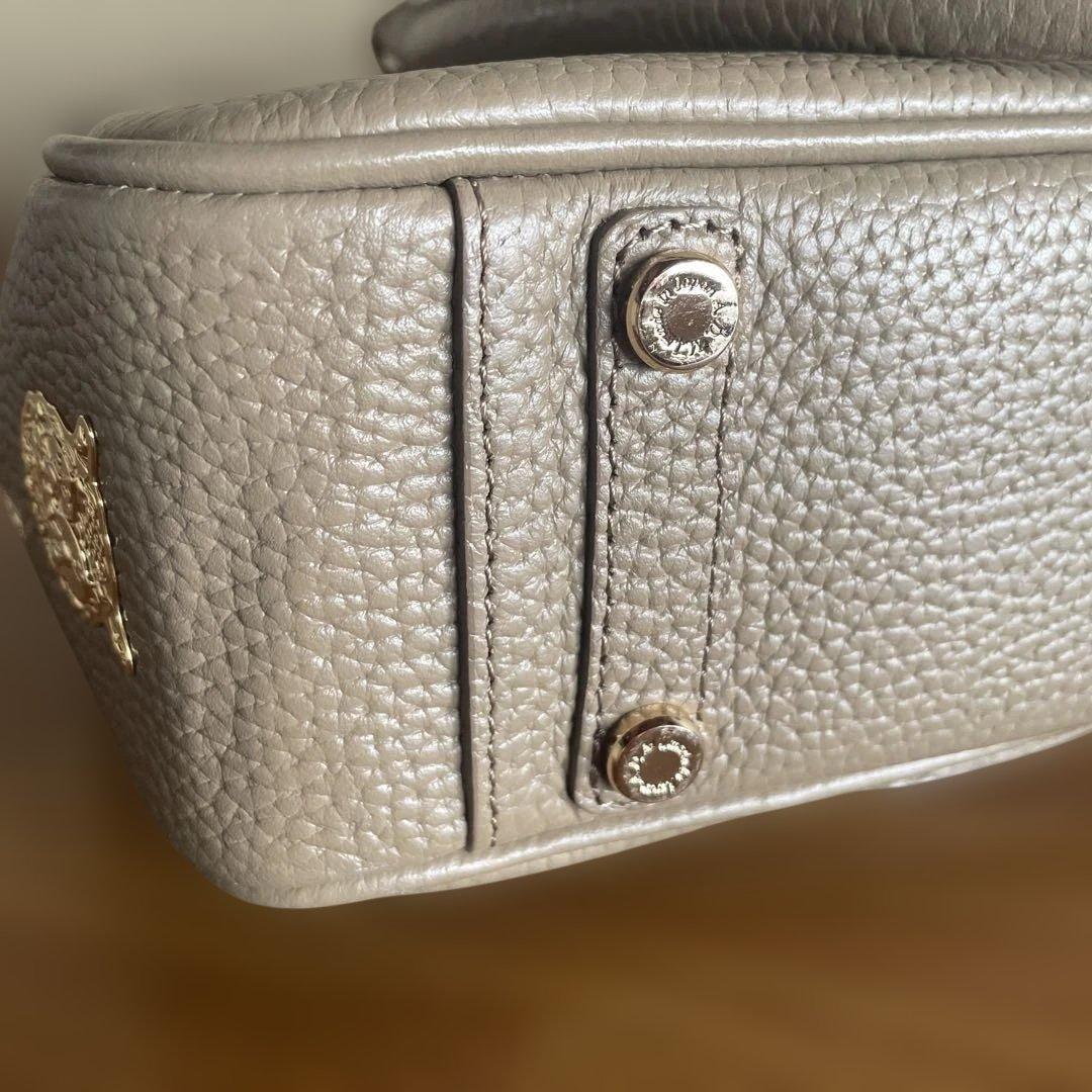 ADMJ トートバッグ レザー トープ系 グレージュ ゴールド金具 美品