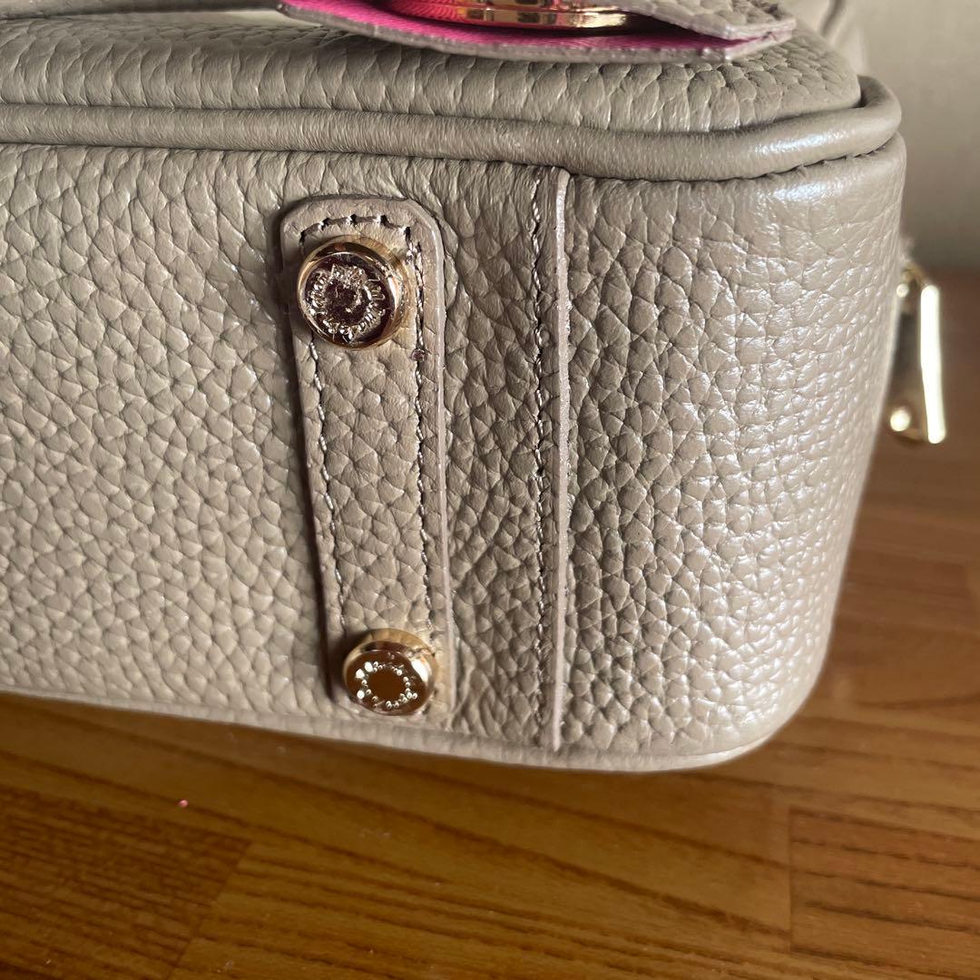 ADMJ トートバッグ レザー トープ系 グレージュ ゴールド金具 美品