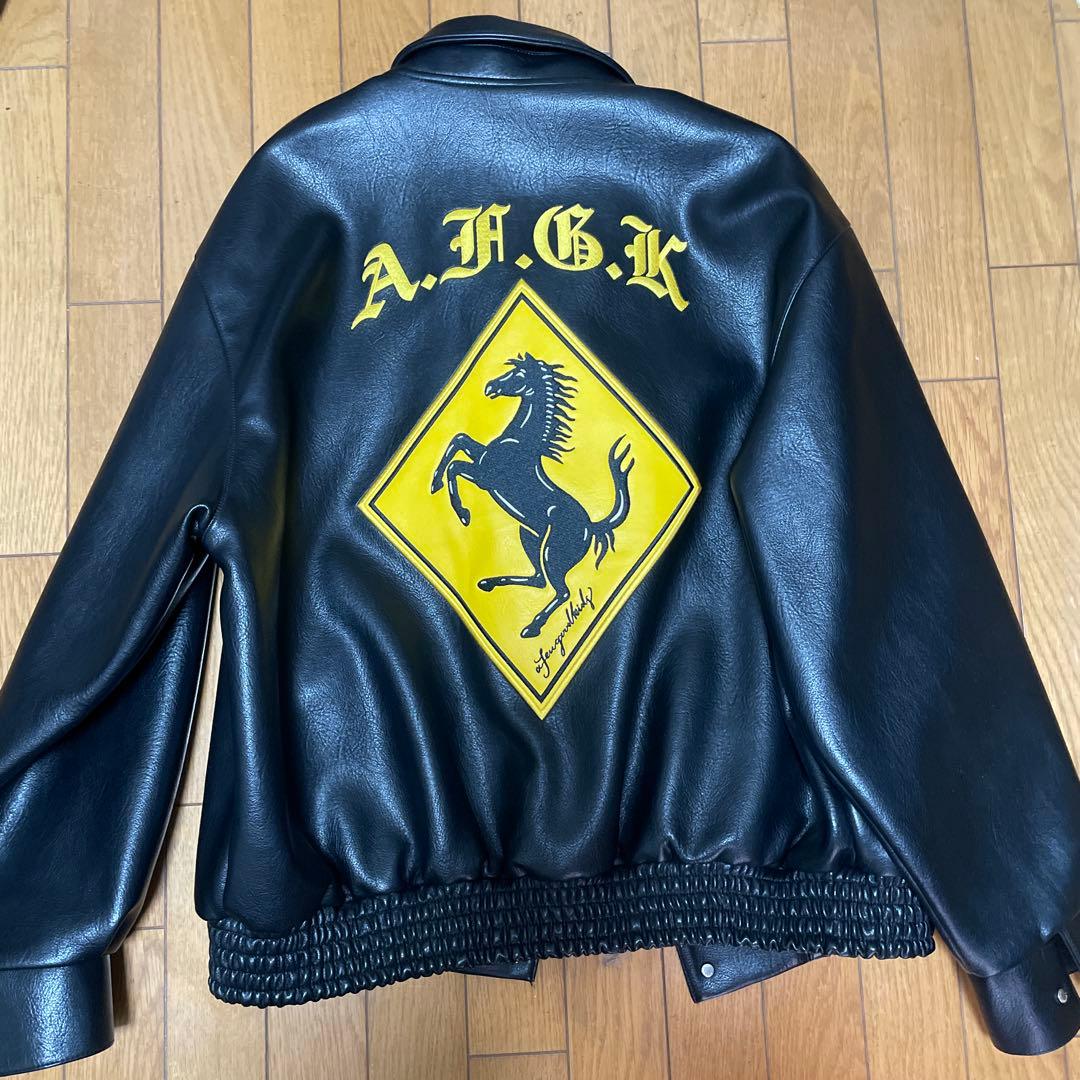 A.F.G.K レザー スタジャン ブラック