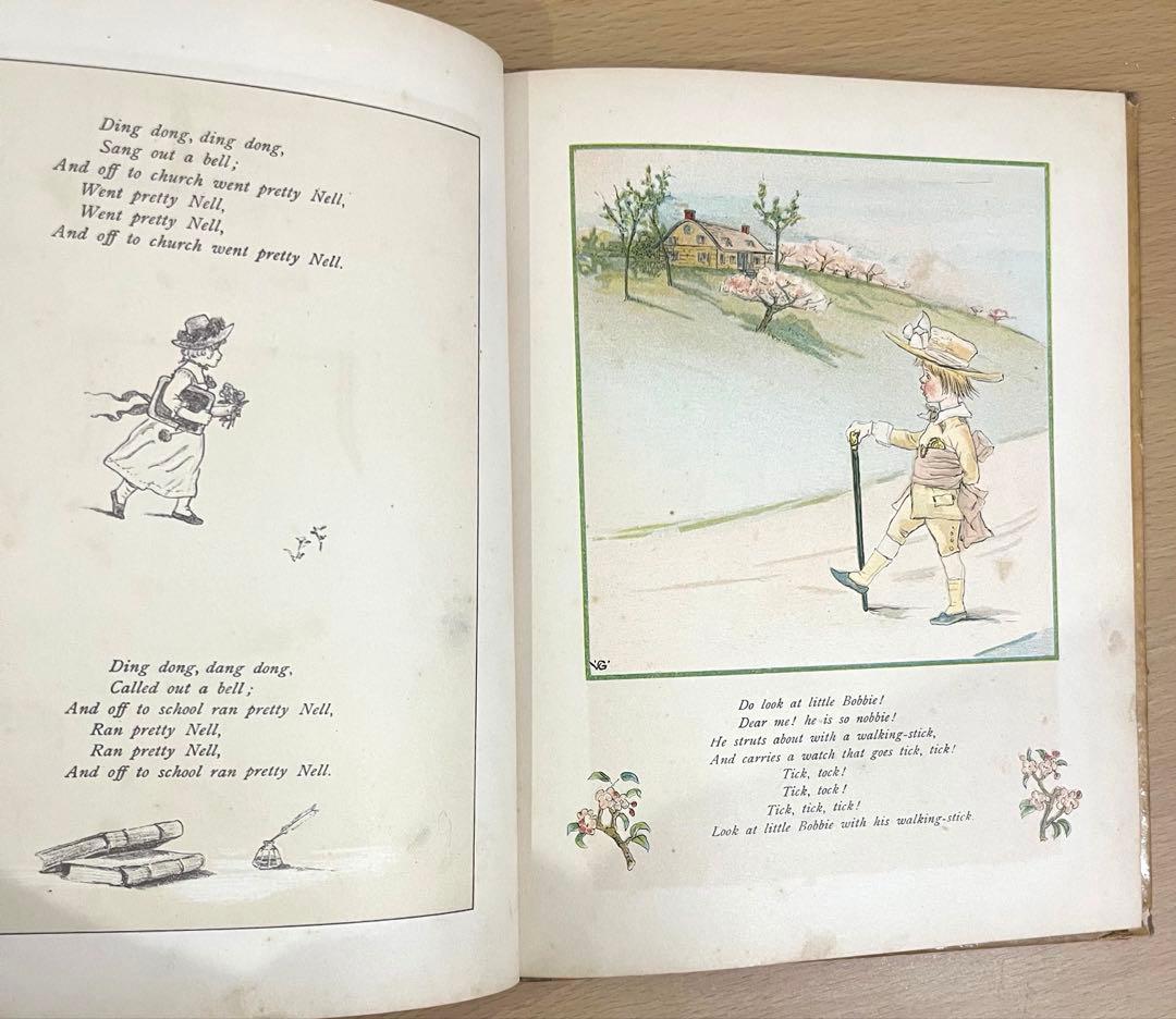 No.357希少 アンティーク 古書 洋書 絵本 ビクトリアン 児童書 童謡