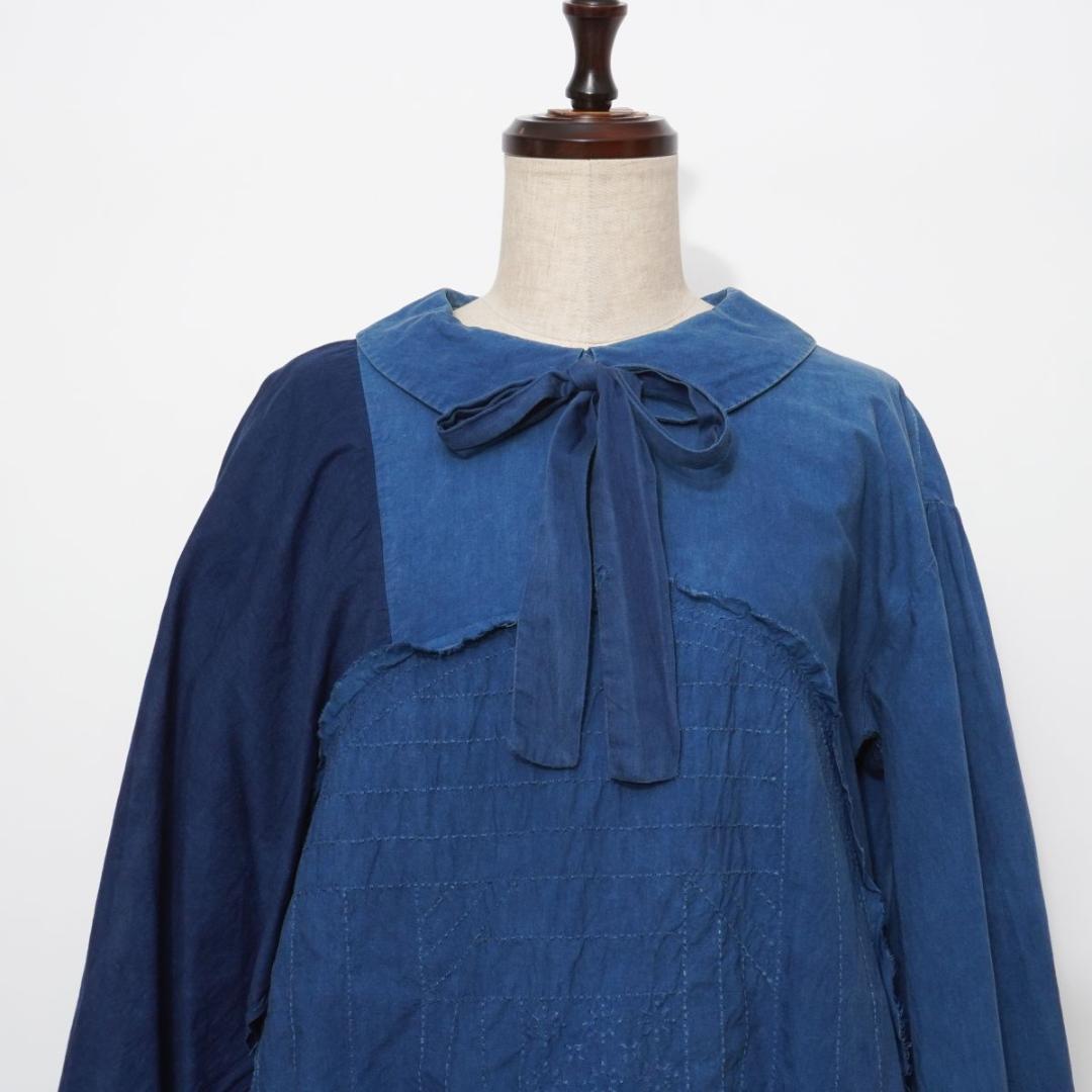 コズミックワンダー パッチワーク刺繍ワンピース ネイビー サイズ1*ND746