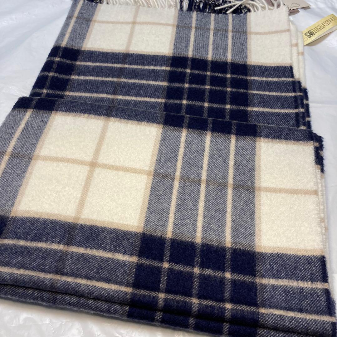 新品 ジョンストンズ カシミヤ100％ 大判ストール チェック ノックモア