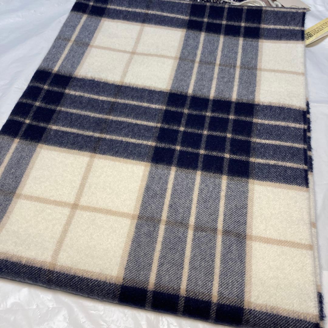 新品 ジョンストンズ カシミヤ100％ 大判ストール チェック ノックモア