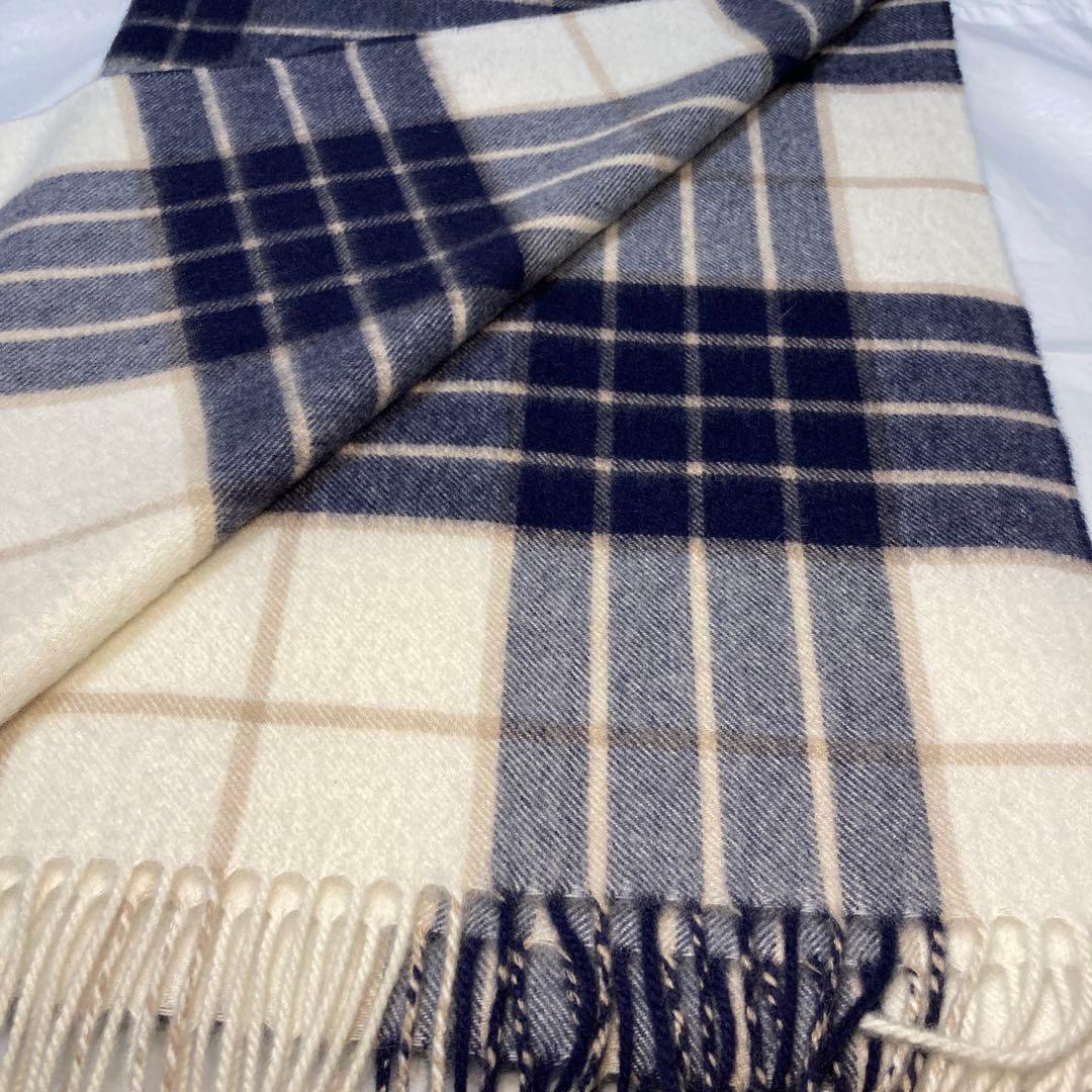 新品 ジョンストンズ カシミヤ100％ 大判ストール チェック ノックモア