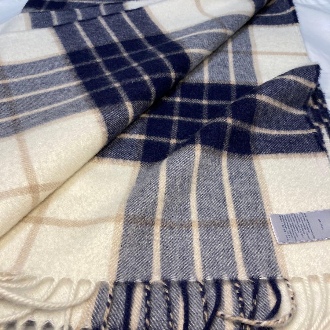 新品 ジョンストンズ カシミヤ100％ 大判ストール チェック ノックモア