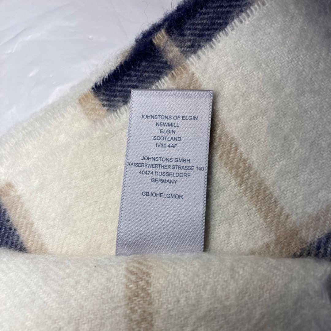 新品 ジョンストンズ カシミヤ100％ 大判ストール チェック ノックモア
