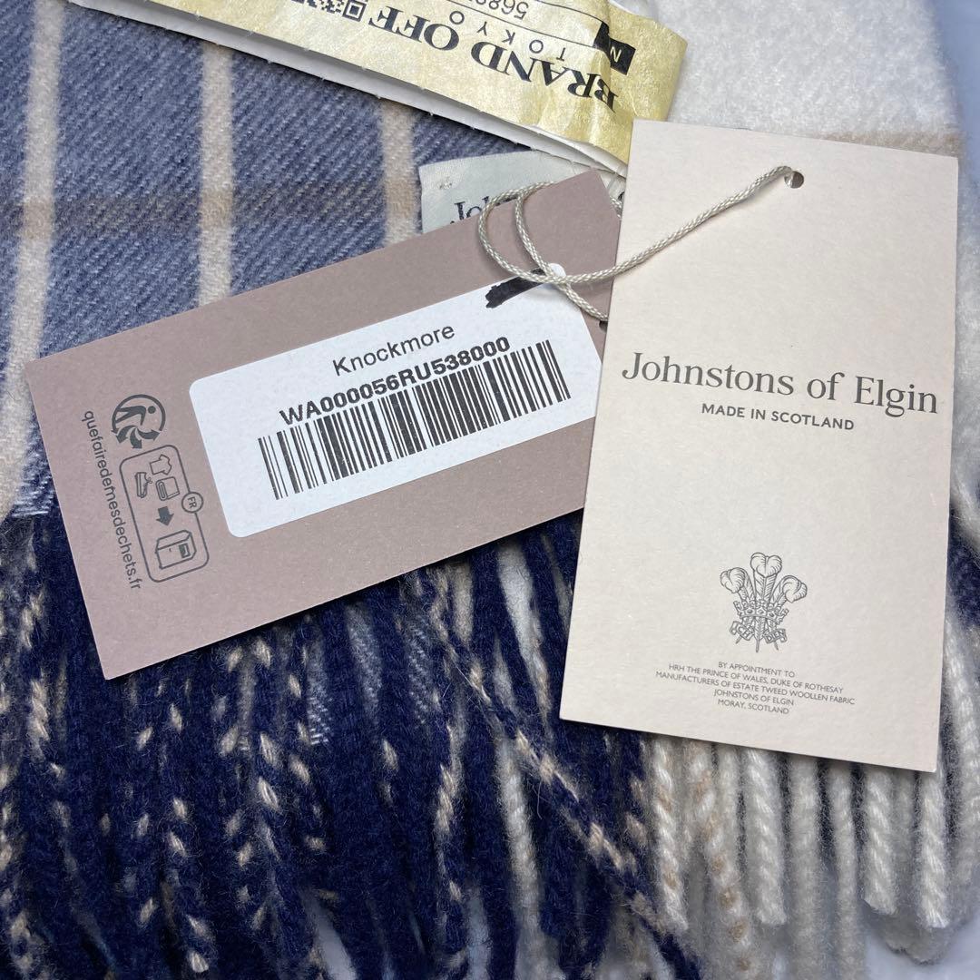 新品 ジョンストンズ カシミヤ100％ 大判ストール チェック ノックモア