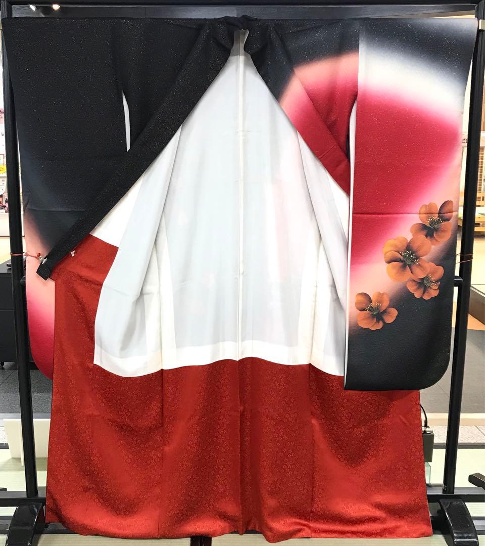 ★少々難あり★正絹 振袖 仕立て上がり リメイク w-B