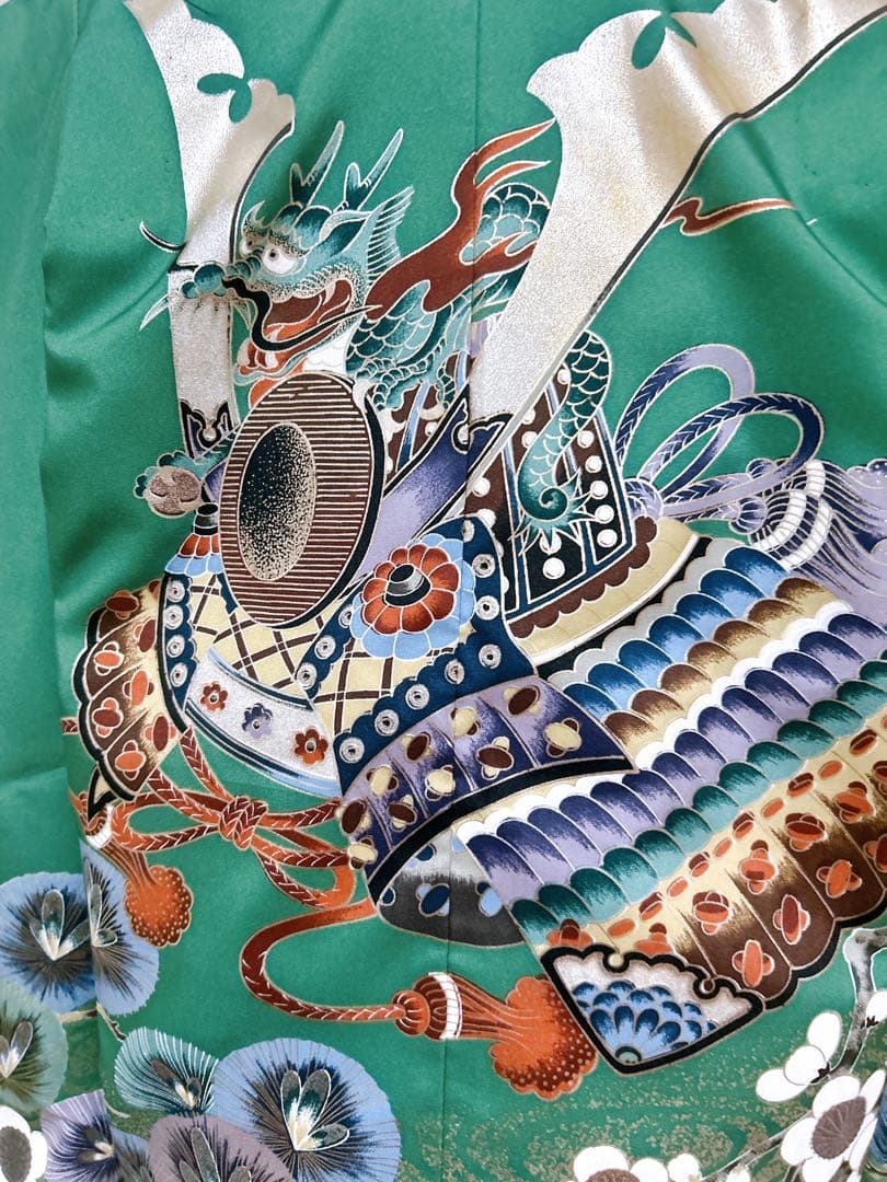 鮮やかなグリーン♡七五三　5歳　フルセット　一式　緑系　兜