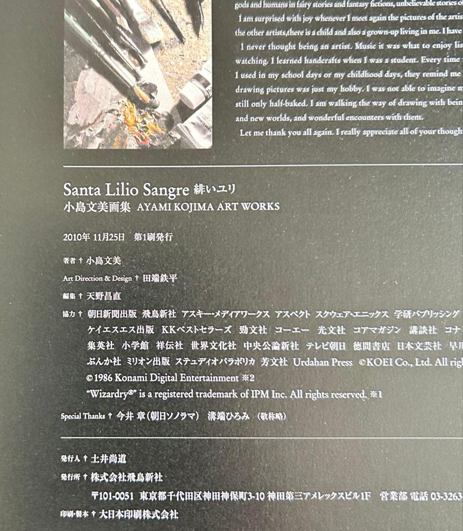 小島文美画集　Santa Lilio Sangre　緋いユリ