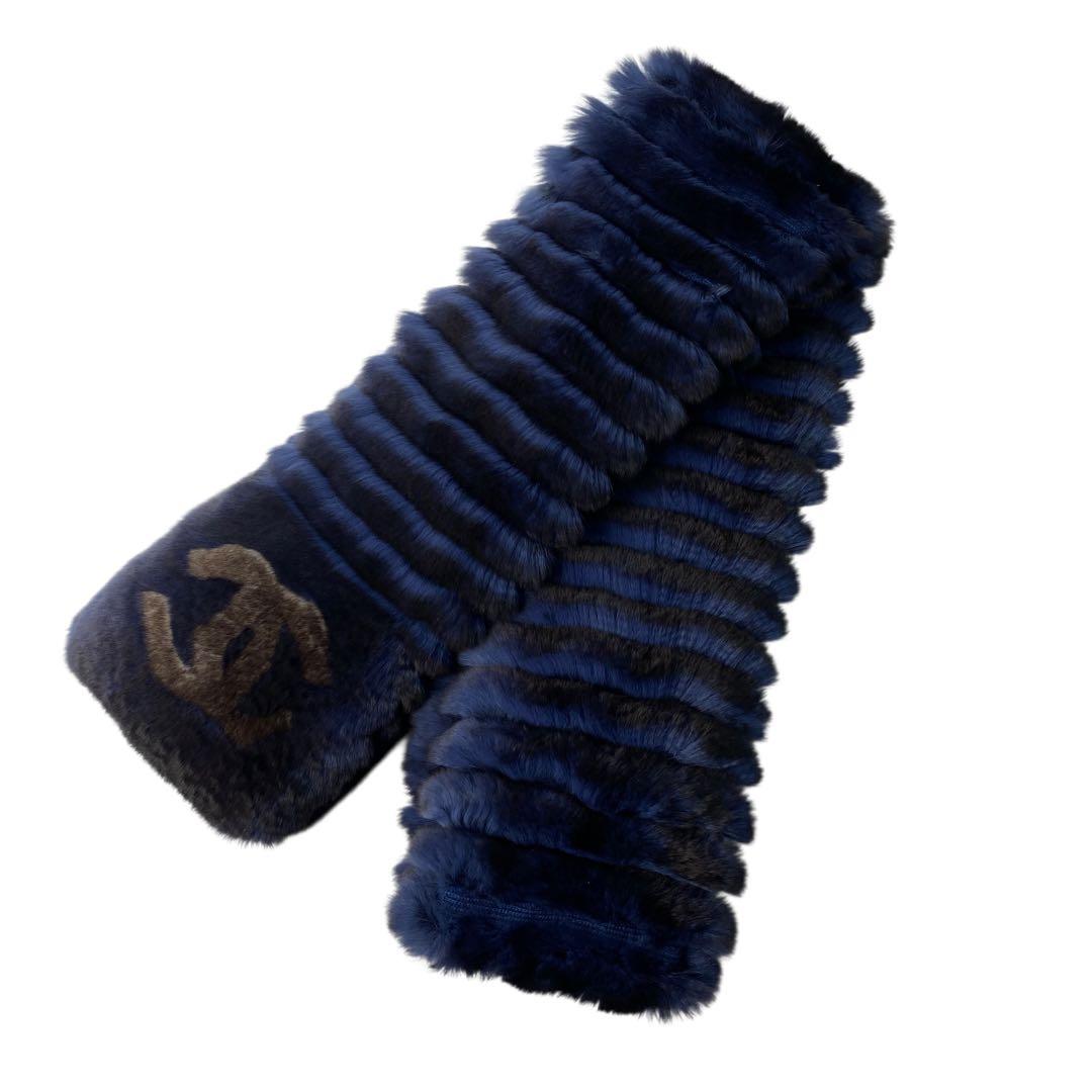 美品 シャネルCHANEL ココマーク オリラグ マフラー