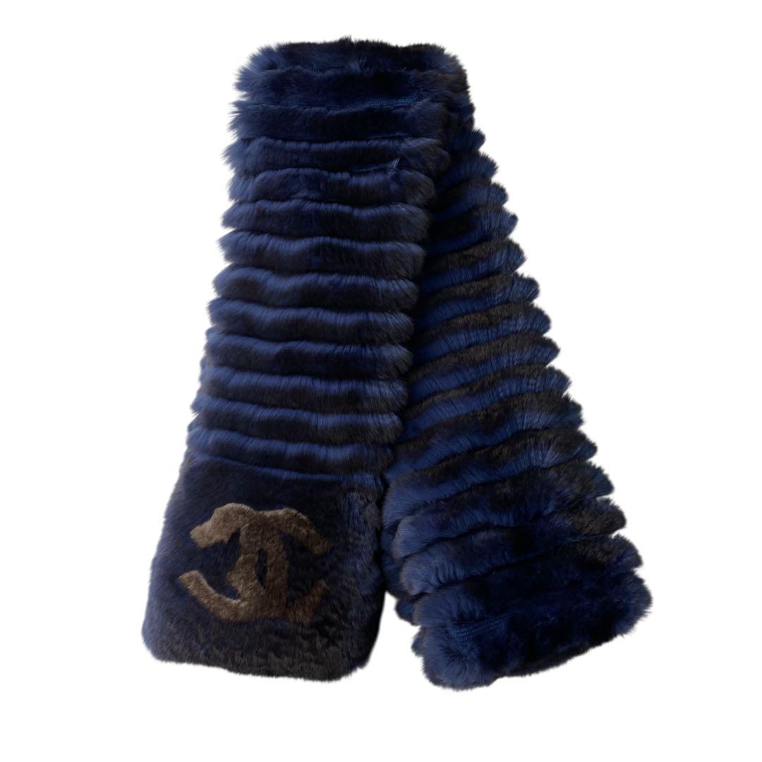 美品 シャネルCHANEL ココマーク オリラグ マフラー