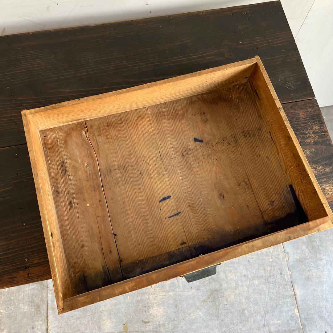 アンティーク 平机 テーブル 展示台 無垢材 レトロ z650