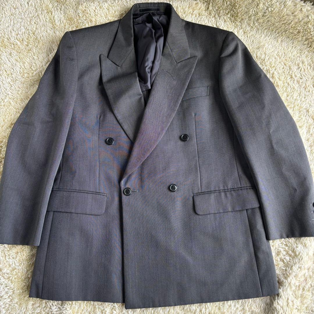 極美品　ランバン　クラシック　チャコールグレースーツ　ダブル　48 L y2k