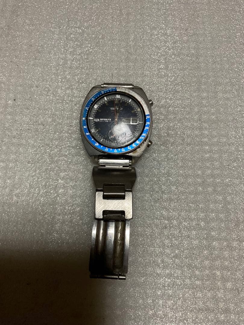 SEIKO／SPORTS WARTH70【文字盤の剥がれあり　不動品】。