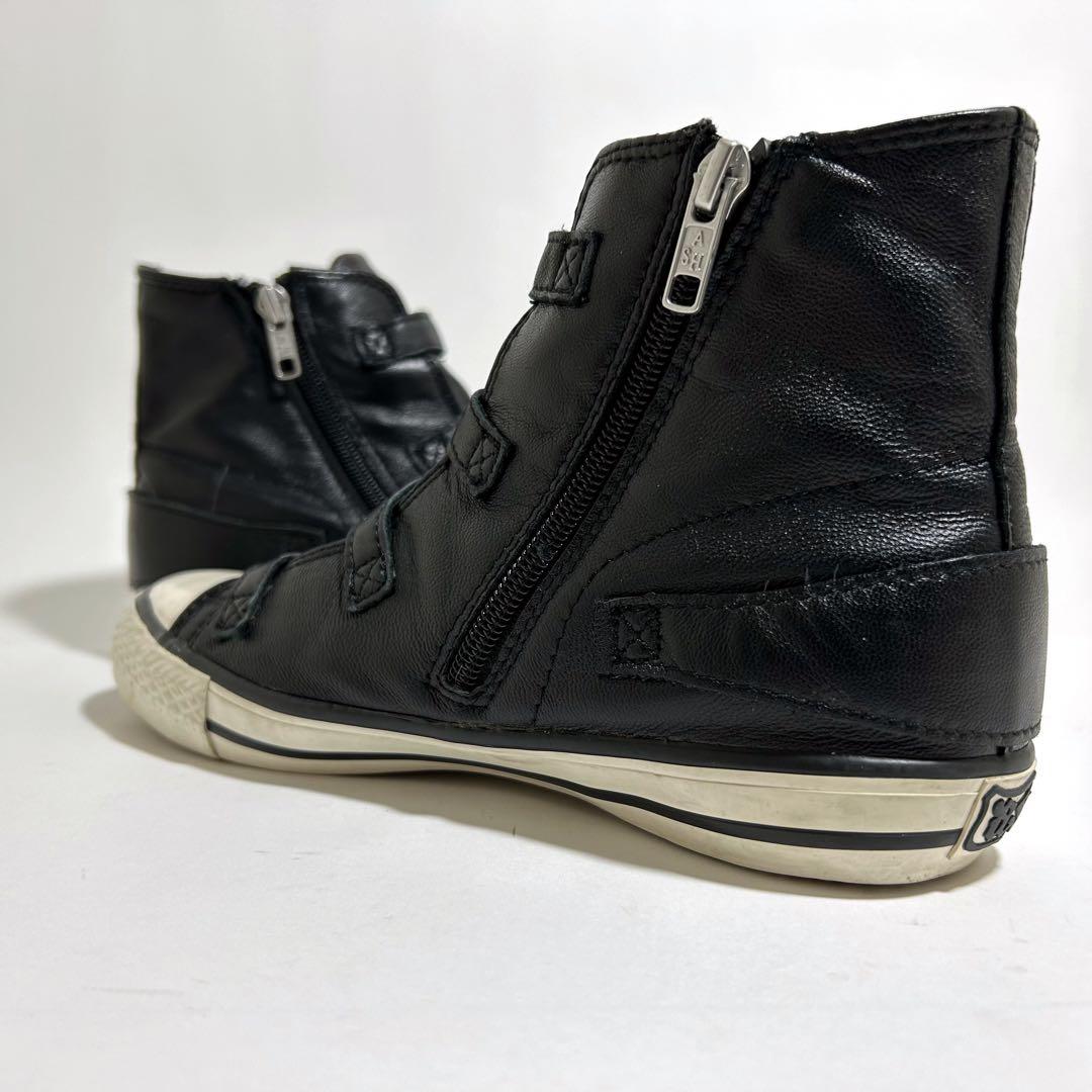 美品☆ASH アッシュ スニーカー ハイカット ベルト ジップ 37 23.5