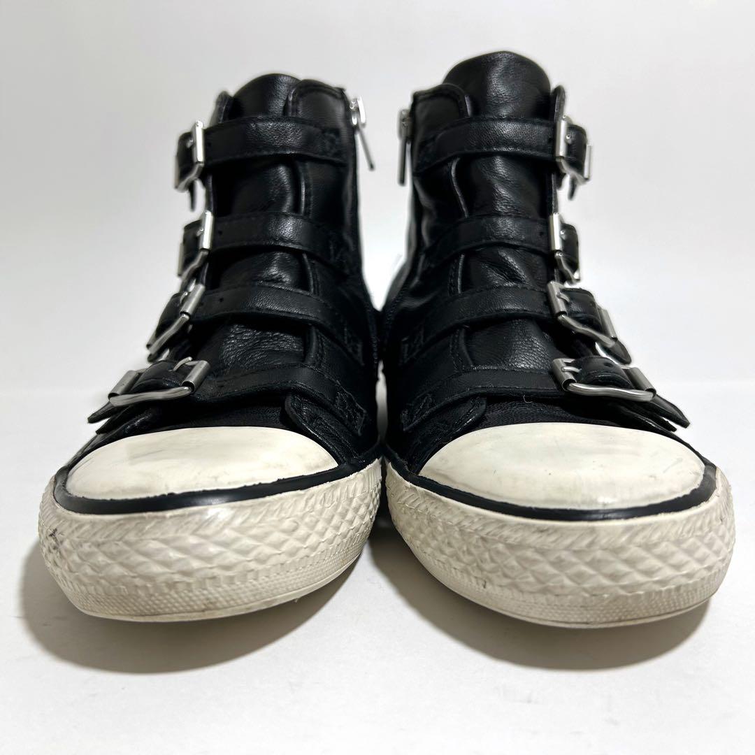 美品☆ASH アッシュ スニーカー ハイカット ベルト ジップ 37 23.5