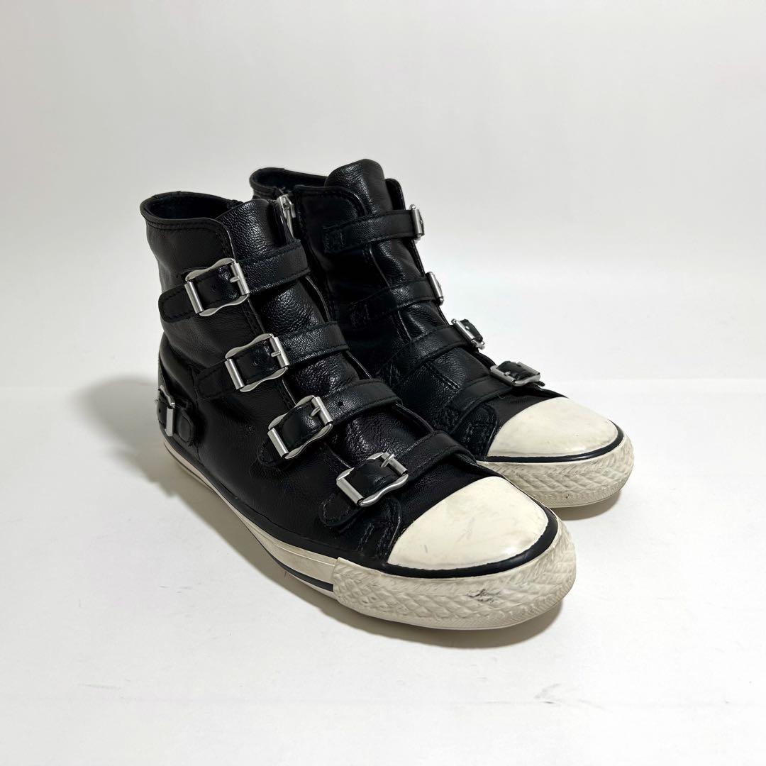 美品☆ASH アッシュ スニーカー ハイカット ベルト ジップ 37 23.5