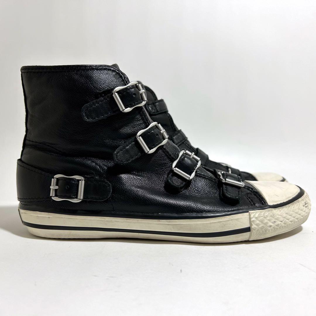美品☆ASH アッシュ スニーカー ハイカット ベルト ジップ 37 23.5