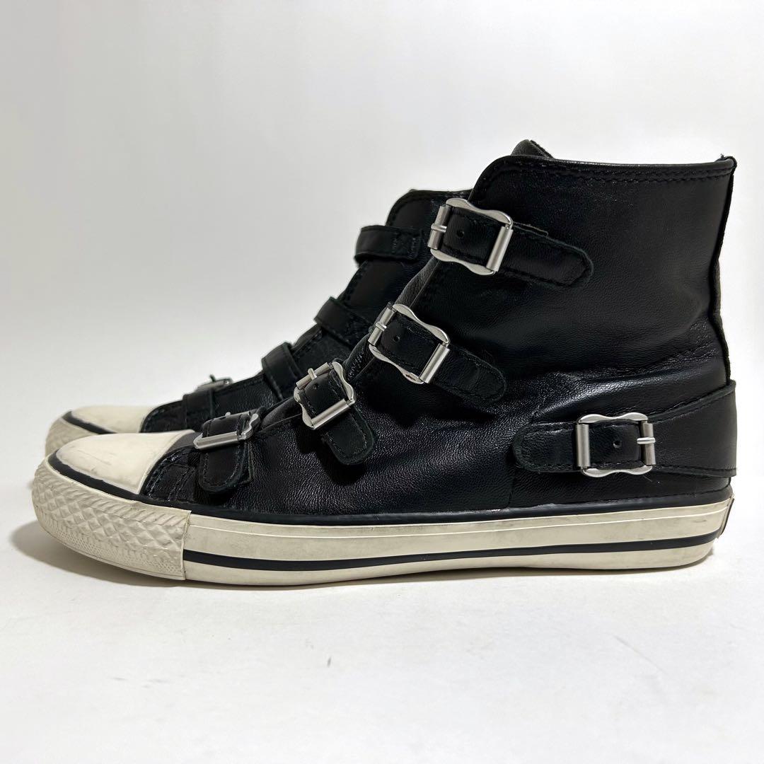 美品☆ASH アッシュ スニーカー ハイカット ベルト ジップ 37 23.5
