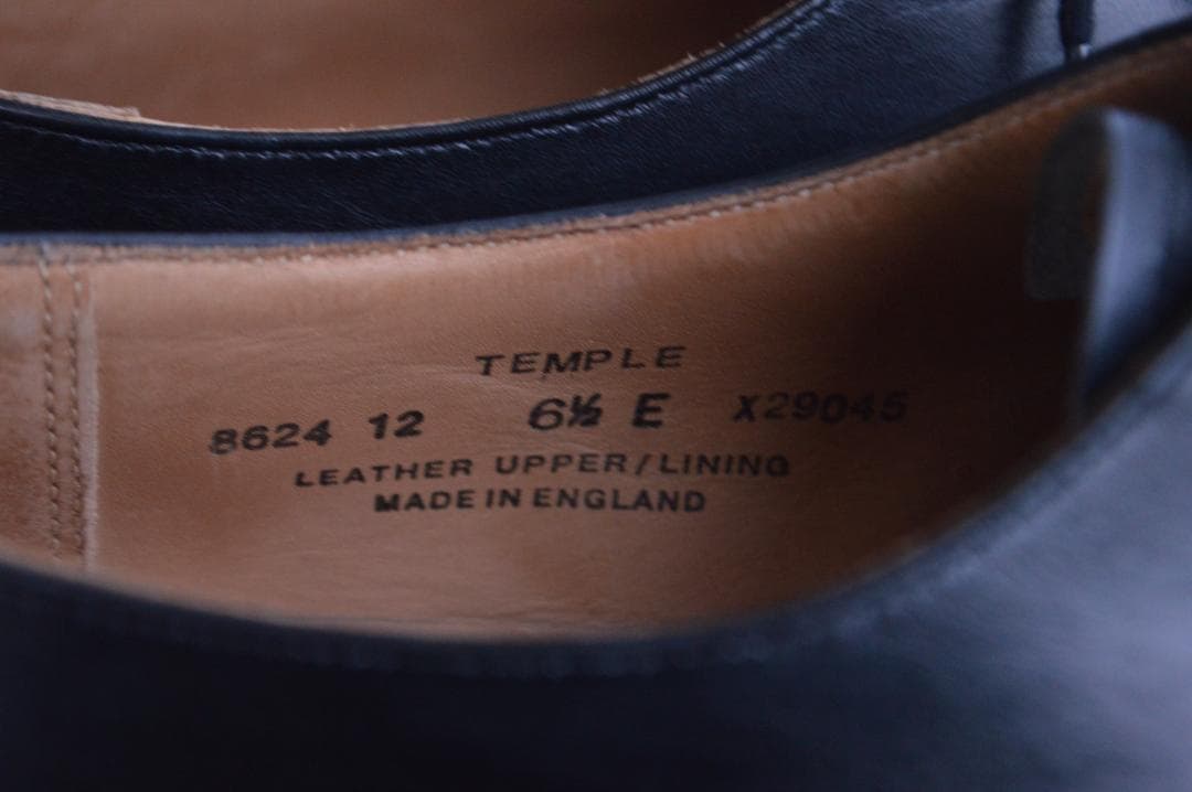 美品　CROCKETT＆JONES　TEMPLE　6.5E　ブラック