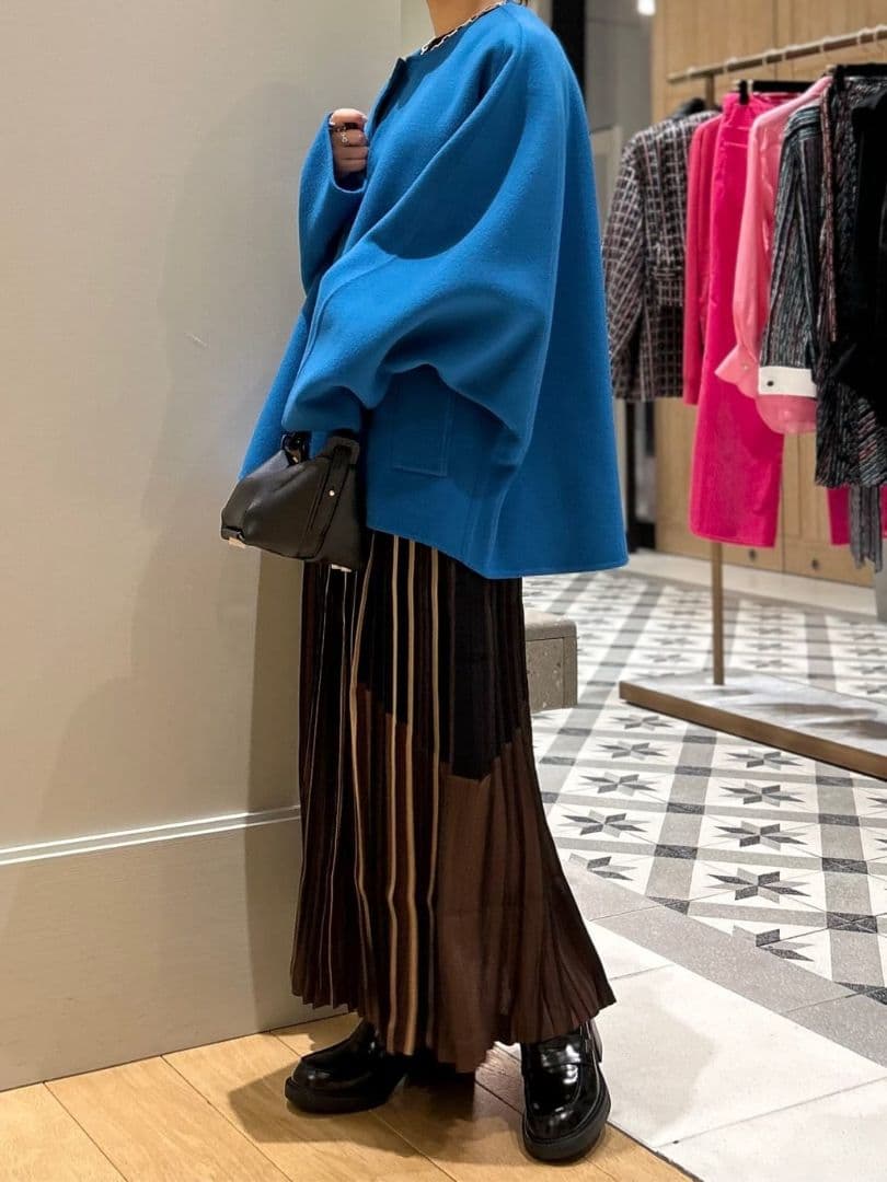 新品 24AW ウールダブルフェイス マントコート