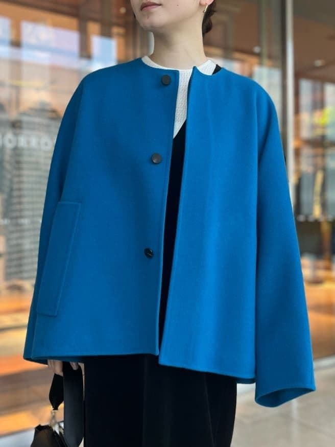 新品 24AW ウールダブルフェイス マントコート